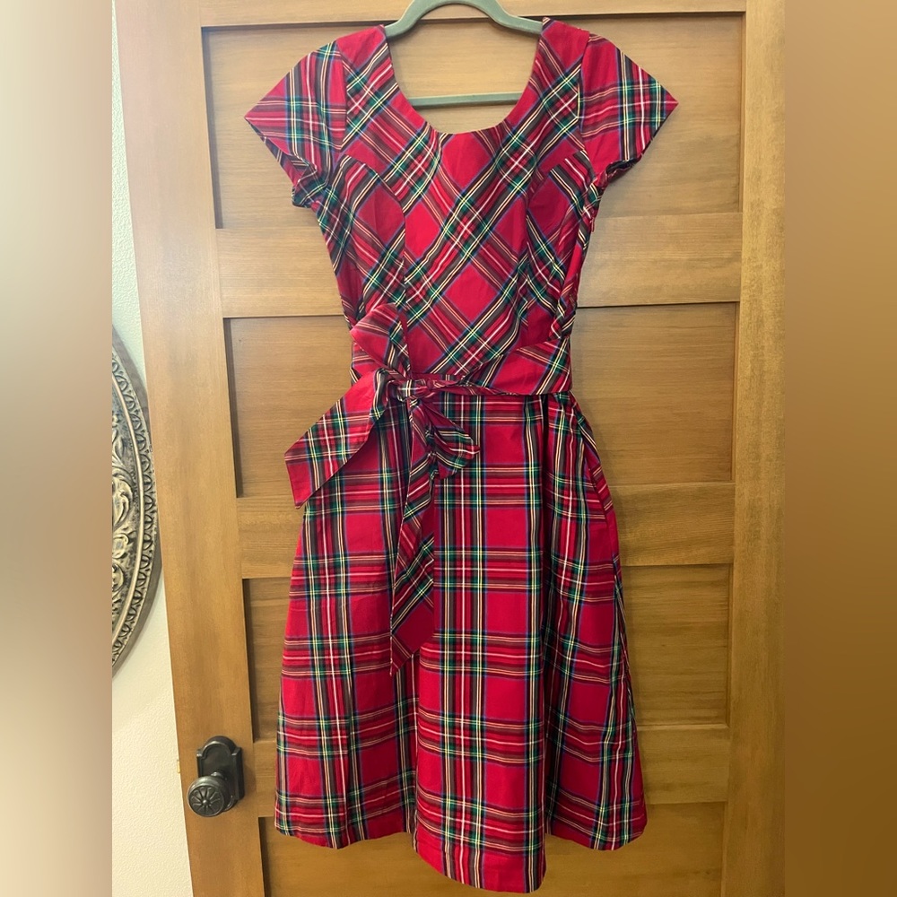 Hope and Henry Tartan Bow Dress with Bow